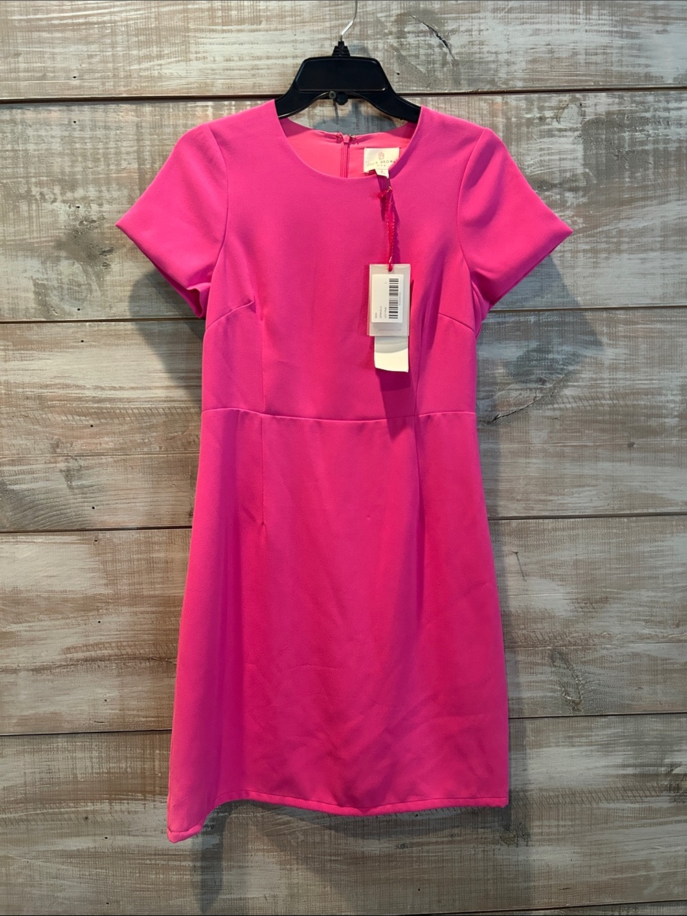 NWT JB by Julie Brown Hot Pink Short-Sleeve Shift Dress SIZE 2